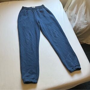 ERIC EMANUEL blue cotton knit elastic waist jogger sweat pants